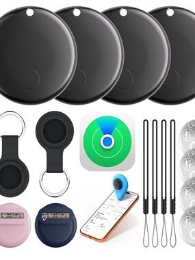 Wireless Black Bluetooth Tracker Tag Kit with Accessories new open box